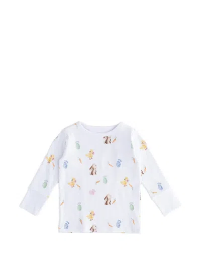 Cozy Crew Club Kids' Printed Pyjama Set In White