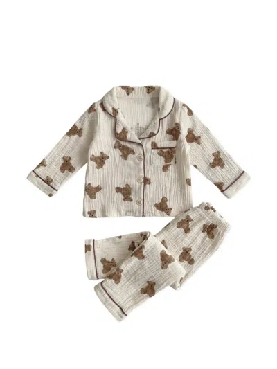 Cozy Crew Club Babies' The Bear Pyjama Set In Gray