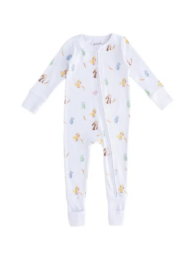 Cozy Crew Club Babies' Zip-fasetening Printed Pajama In Burgundy
