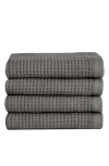 Cozy Earth 4-pack Waffle Washcloths In Gray