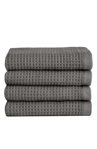 Cozy Earth 4-pack Waffle Washcloths In Gray