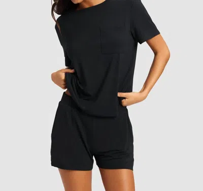 Cozy Earth Bamboo Lounge Tee In Black
