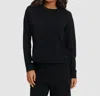 Cozy Earth Bamboo Pullover Crew Tee In Black In Black