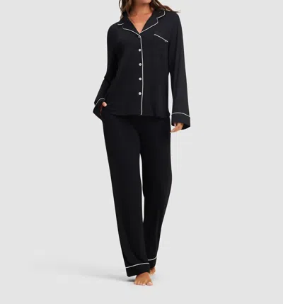 Cozy Earth Long Sleep Pj Set In Black