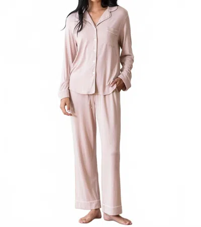 Cozy Earth Long Sleep Pj Set In Blush In Pink