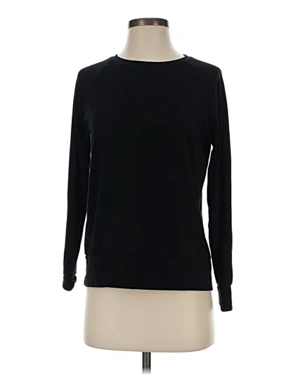 Pre-owned Cozy Earth Long Sleeve Top Black Crew Neck Tops