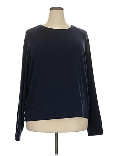 Pre-owned Cozy Earth Long Sleeve Top Blue Boatneck Tops