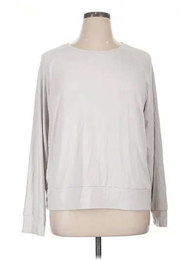 Pre-owned Cozy Earth Long Sleeve Top Gray Crew Neck Tops