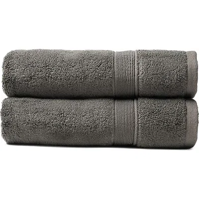 Cozy Earth Luxe Set Of 2 Hand Towels In Gray