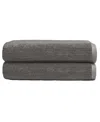 Cozy Earth Ribbed Terry Bath Towels, Set Of 2 In Charcoal