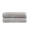 Cozy Earth Ribbed Terry Bath Towels, Set Of 2 In Light Grey