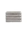 Cozy Earth Ribbed Terry Washcloths, Set Of 4 In Light Grey