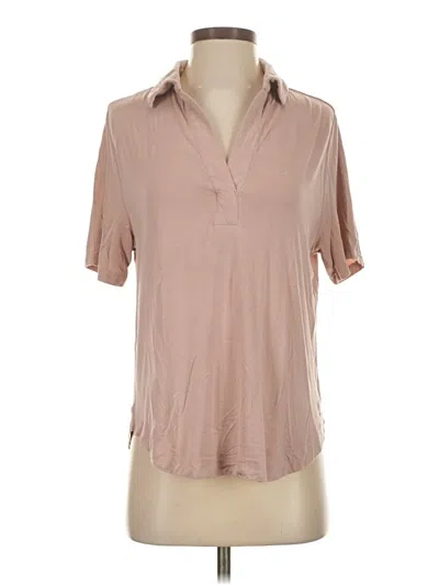 Pre-owned Cozy Earth Short Sleeve Polo Shirt In Tan