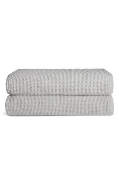 Cozy Earth Waffle Bath Sheet In Gray