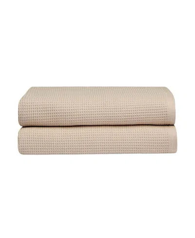 Cozy Earth Waffle Bath Sheets, Set Of 2 In Neutral