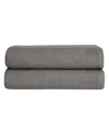 Cozy Earth Waffle Bath Towels, Set Of 2 In Charcoal