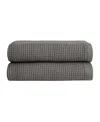 Cozy Earth Waffle Hand Towels, Set Of 2 In Charcoal