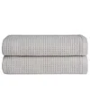 Cozy Earth Waffle Hand Towels, Set Of 2 In Light Grey