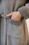 Cozy Earth Waffle Terry Robe In Gray