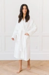 Cozy Earth Waffle Terry Robe In White