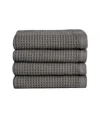 Cozy Earth Waffle Washcloths, Set Of 4 In Charcoal
