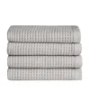 Cozy Earth Waffle Washcloths, Set Of 4 In Light Grey