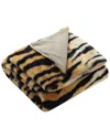 COZY TYME COZY TYME PRINTED FLANNEL & SHERPA REVERSIBLE THROW