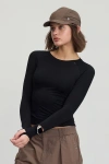 Cozy Zero 100% Merino Running L/s Watch Window In Black
