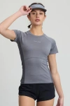 Cozy Zero 2 Tone Merino Lightweight Skinny Tee In Gray