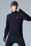 Cozy Zero Tech Merino Classic Fit Half Zip Long Sleeve Top In Black