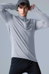 Cozy Zero Tech Merino Classic Fit Half Zip Long Sleeve Top In Glacier Gray