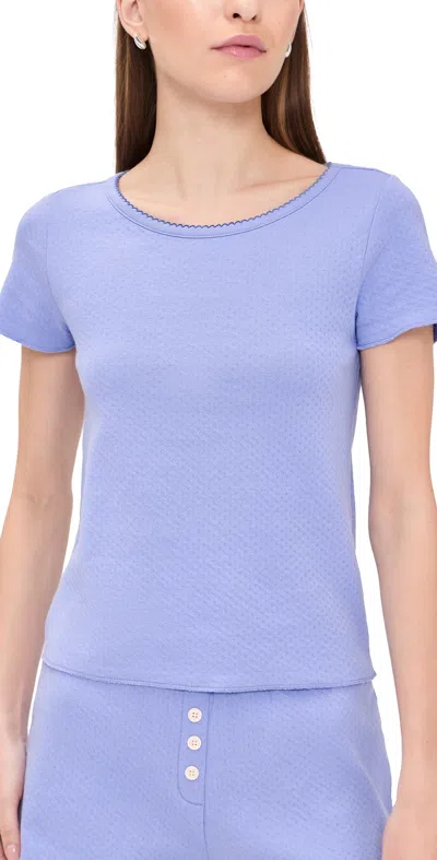 Cozyland By Morgan Lane Baby Jean Tee Lilac Moon Pointelle In Blue