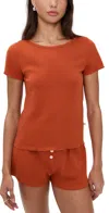 Cozyland By Morgan Lane Baby Jean Tee Rust In Red