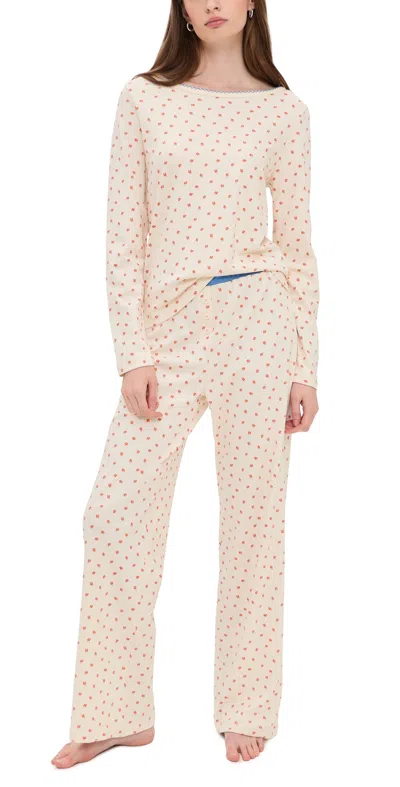Cozyland By Morgan Lane Ellie Pajama Set Sweet Poppies In Neutral