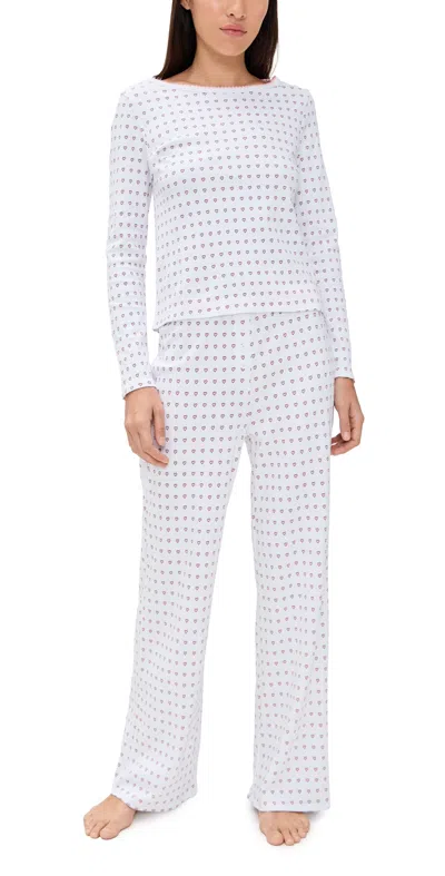 Cozyland By Morgan Lane Ellie Pj Set In Floating Hearts Cake In White