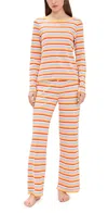 Cozyland By Morgan Lane Ellie Pj Set Sunshine Stripe In Sunshine Stripe