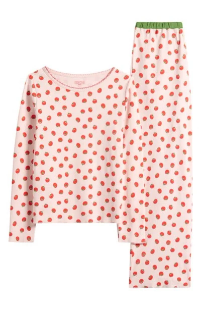 Cozyland Ellie Print Pima Cotton Pajamas In Pink