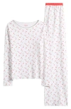 Cozyland Ellie Print Pima Cotton Pajamas In White