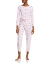 Shop Cozyland Ellie Printed Cropped Pj Set In Beauty Queen