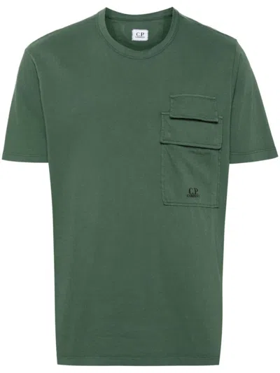 C.p. Company 20/1 Jersey Flap Pocket T-shirt In Green