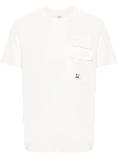 C.p. Company 20/1 Jersey Flap Pocket T-shirt In Ivory