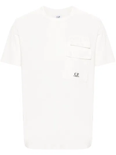 C.p. Company Logo-print Patch-pocket T-shirt In Ivory