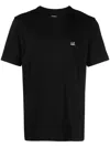 C.p. Company Blue T-shirt With Logo Printed On The Front In 999 Black