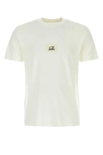 C.p. Company 30/1 Jersey Logo T-shirt-xxl Nd  Male In White