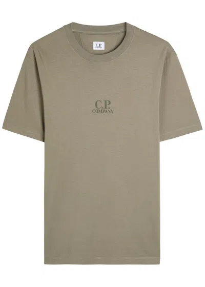 C.p. Company 30/1 Printed Cotton T-shirt In Brown