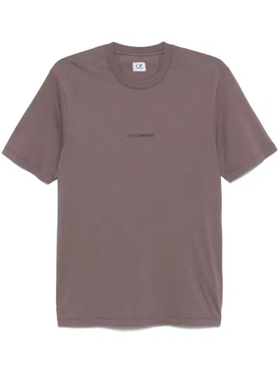 C.p. Company 70/2 Mercerized Jersey Printed Logo T-shirt In Beige
