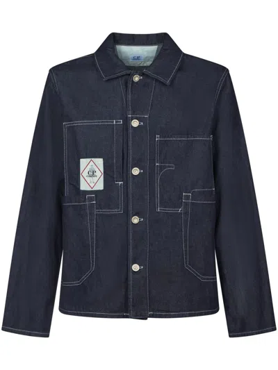 C.p. Company 3/1 Denim Chore Jacket In Blue