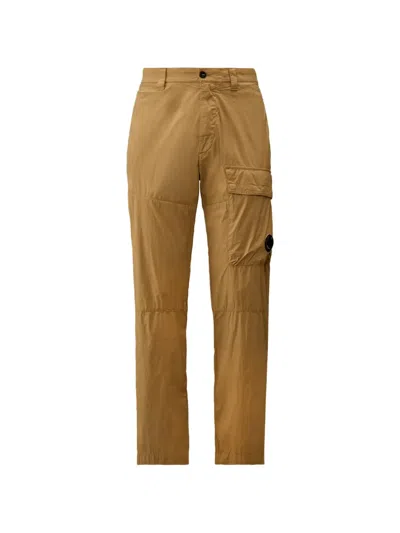 C.p. Company 50 Fili Lens-detail Cargo Pants In Brown