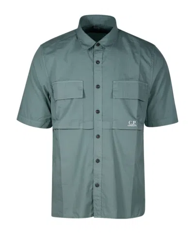 C.p. Company A Short Sleeved Shirt In Green