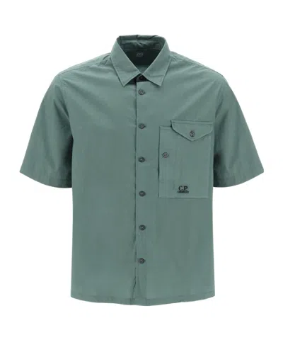 C.p. Company A Short Sleeved Shirt In Green
